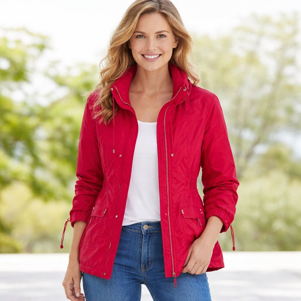 White House Black Market pink or hot pink utility jacket